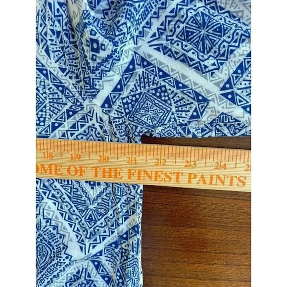 Umgee Women's Dress Size Large Blue Geometric Bohemian‎ Hippie Cotton Blend - Picture 8 of 10